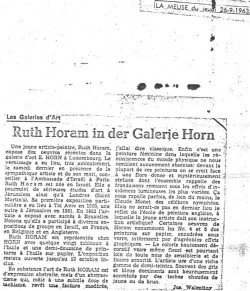 Ruth Horam in der Galerie Horn