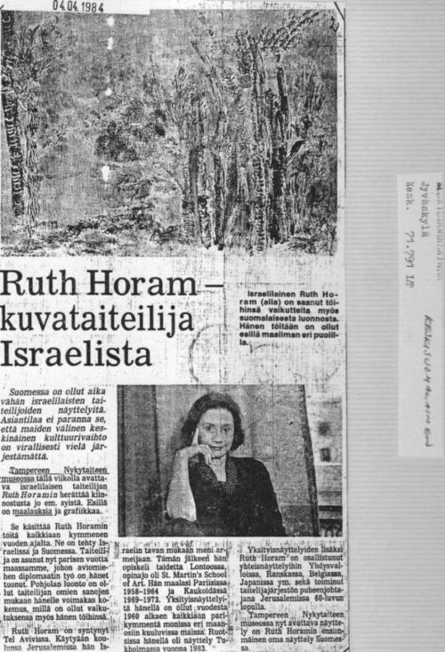 Ruth Horam - kuvataitteilija Israelista
